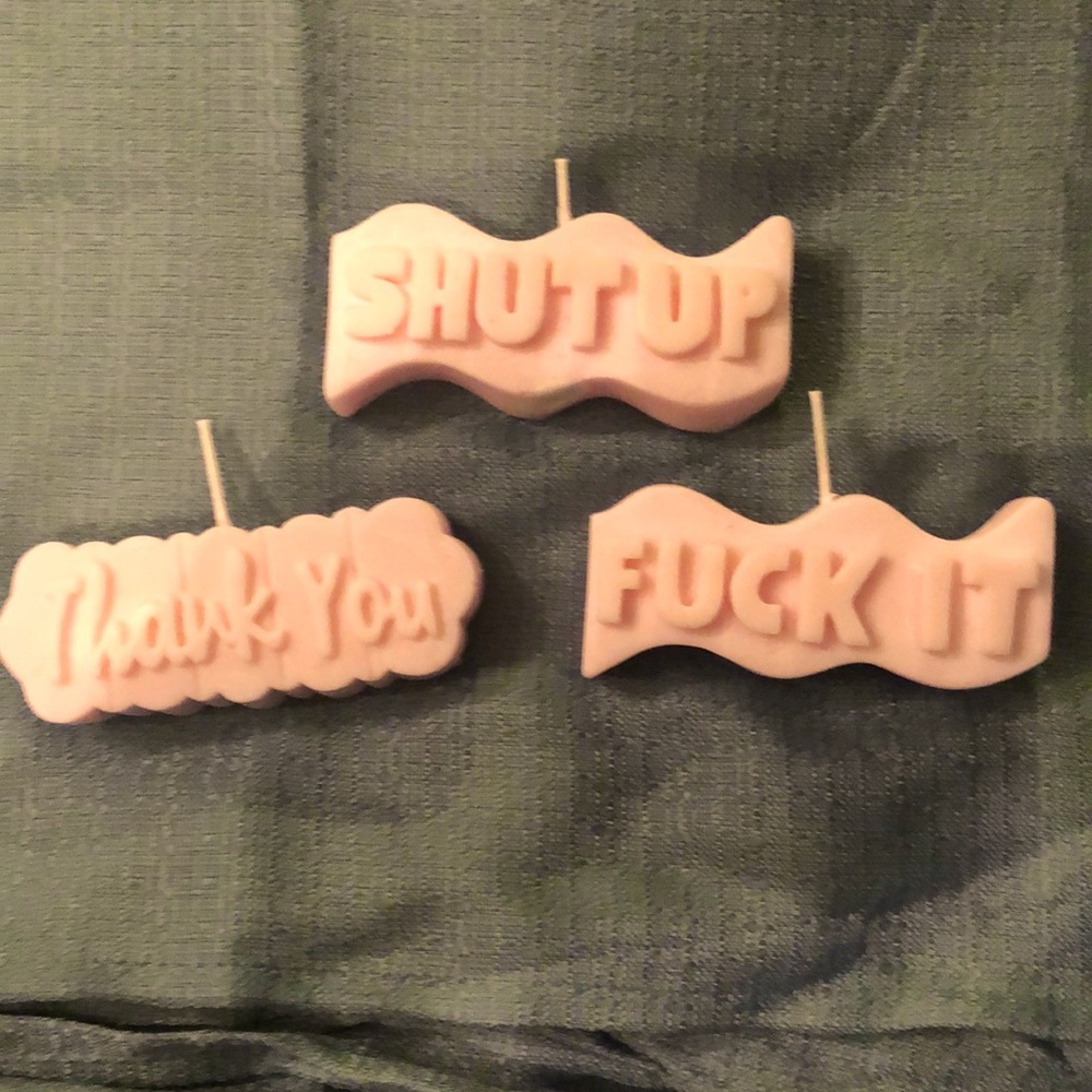 Handmade soy candles with saying